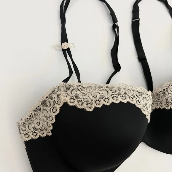 b.tempt’d | balconette vintage-inspired underwire demi lace push up bra | sz 34c - Picture 4 of 8
